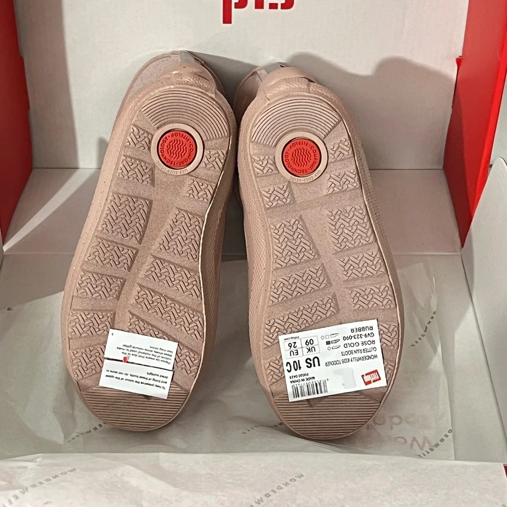 FitFlop WonderWelly Rain Boots Toddler Size 10C Rose Gold Glitter GV9-323-090